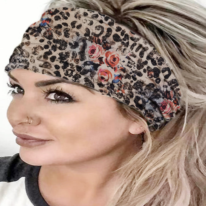 European And American Cross-border New Women's Fashion Wash Leopard Print Wide-brim Hair Accessories