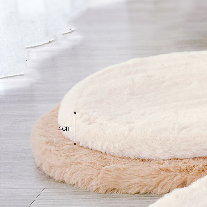 Imitated Rabbit Velvet With Cat Litter Round Mat