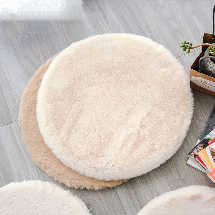 Imitated Rabbit Velvet With Cat Litter Round Mat